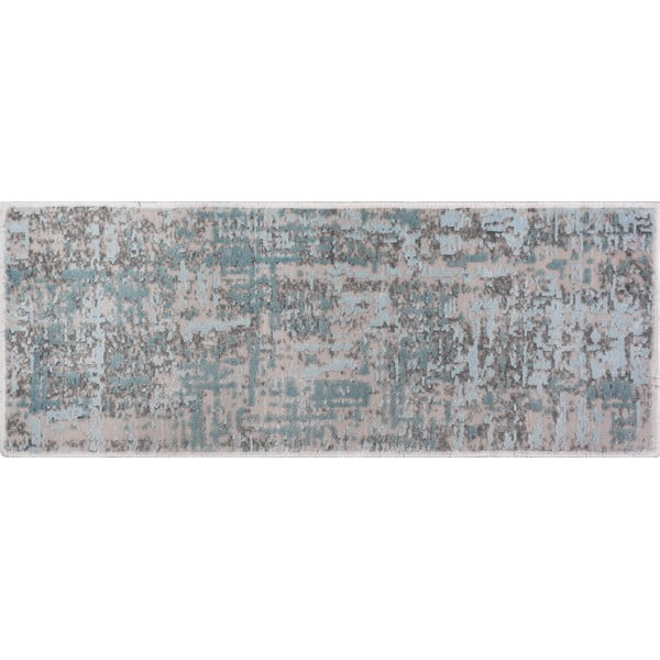 Pelēki/tirkīzzili kokvilnas kāpņu paklāji (16 gab.) 25x65 cm Milano Mavi – Vitaus