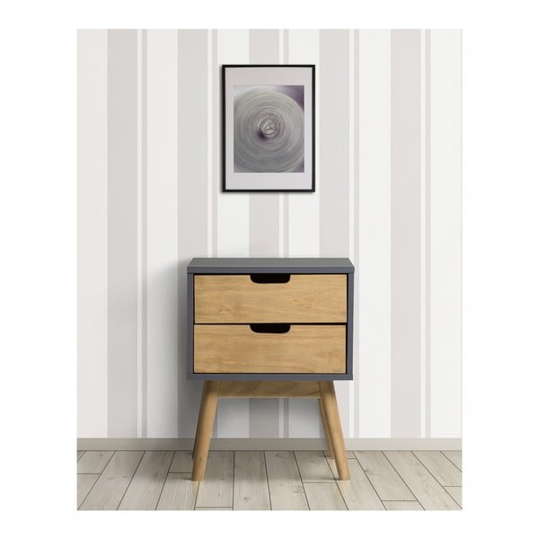 Pelēkbrūns priedes masīvkoka naktsgaldiņš Marckeric Baku-image-4