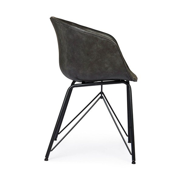 Tumši pelēks polsterēts pusdienu krēsls Warhol – Bizzotto-image-3