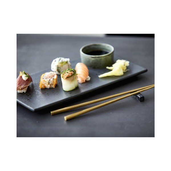 Melna keramikas servēšanas paplāte Bitz Mensa, garums 30 cm-image-3