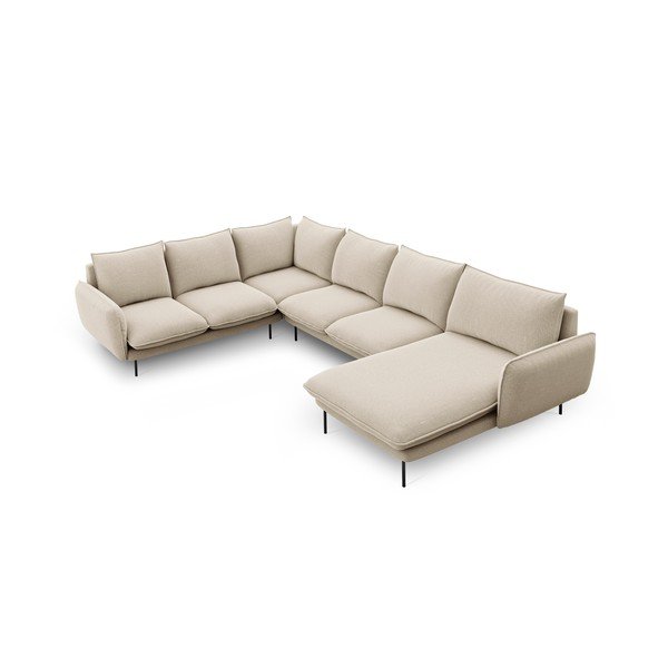 Bēšs U veida dīvāns Cosmopolitan Design Vienna, kreisais stūris-image-3