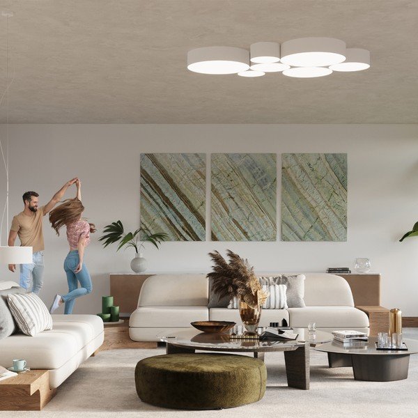 Balta piekaramā lampa ø 35 cm Atis – Sollux-image-4
