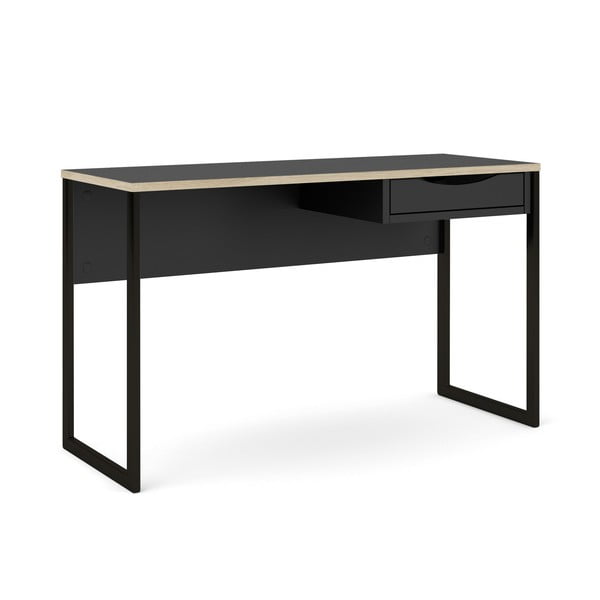 Melns rakstāmgalds Tvilum Function Plus, 130 x 48 cm-image-3