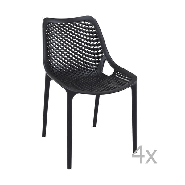 4 melnu dārza krēslu komplekts Resol Grid Simple