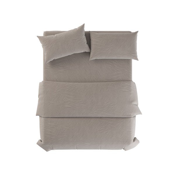 Gaiši pelēka/pelēkbrūna vienguļamā lina gultas veļa 135x200 cm Natural – Native Natural