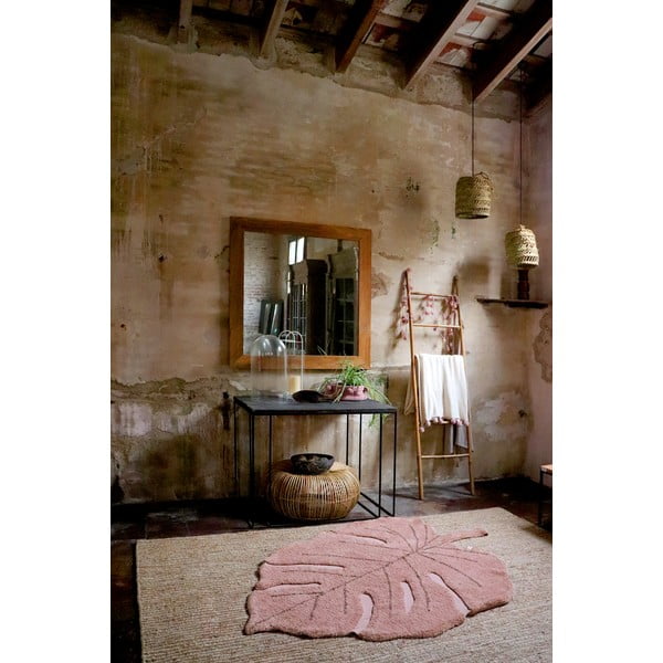 Rozā mazgājams/ar rokām darināts kokvilnas bērnu paklājs 120x180 cm Monstera Vintage Nude – Lorena Canals-image-3