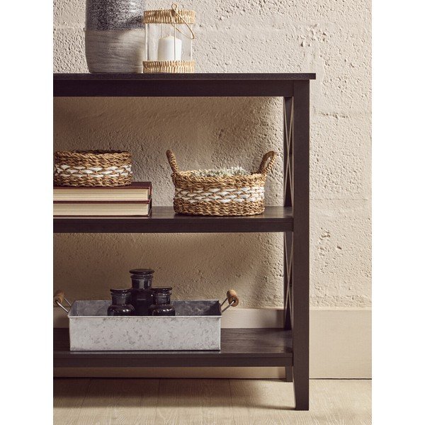 Melns priedes masīvkoka plaukts 40x81x81 cm Heritage – Premier Housewares-image-3