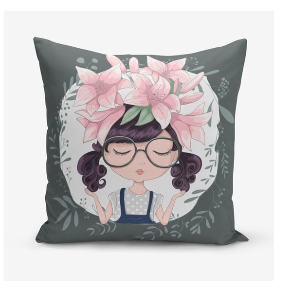 Spilvendrāna Minimalist Cushion Covers Flower and Girl, 45 x 45 cm