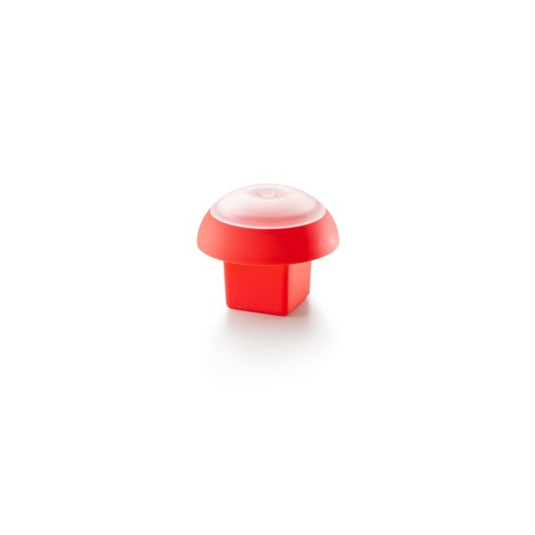 Sarkana kvadrātveida silikona forma olu pagatavošanai mikroviļņu krāsnī Lékué Ovo, ⌀ 10 cm