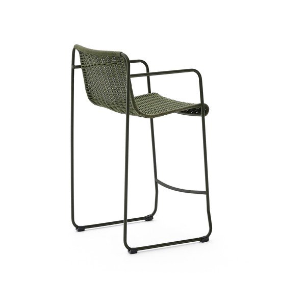 Zaļš metāla dārza bāra krēsls Maurina – Kave Home-image-4
