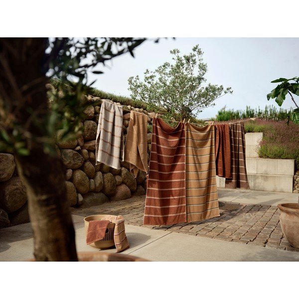 Brūns/bēšs kokvilnas dvielis 50x100 cm Sauna – Zone-image-3