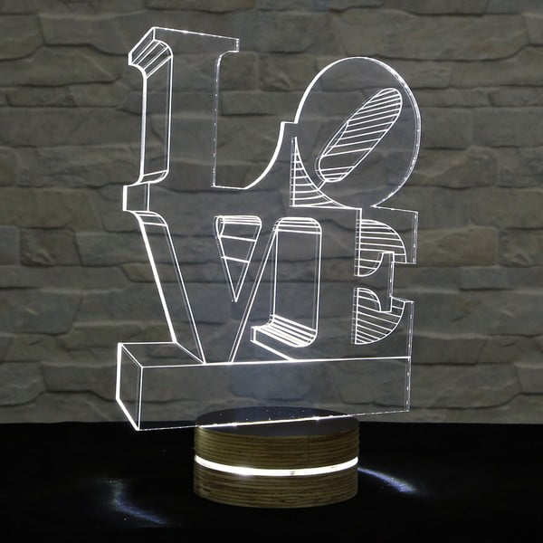 3D galda lampa Love