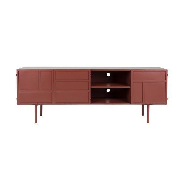 Sarkans metāla TV galdiņš 160x58x36 cm Davis – White Label