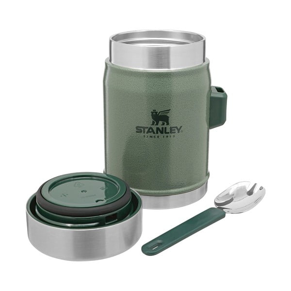 Zaļš nerūsējošā tērauda termoss pārtikai 400 ml Legendary Classic Hammer Tone Green – Stanley-image-2
