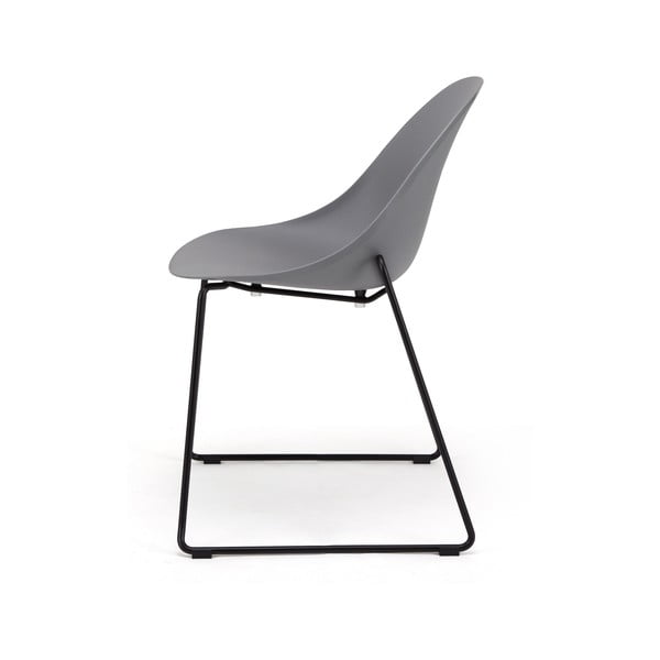 2 pelēku ēdamistabas krēslu komplekts ar melnām kājām Bonami Selection Viva-image-3