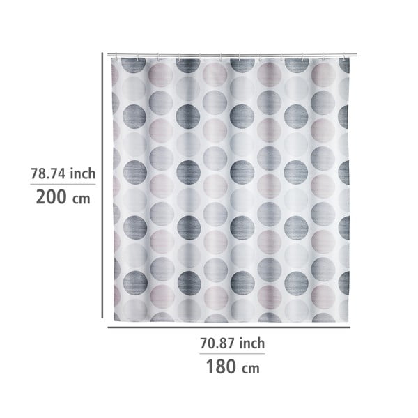 Dušas aizkars 180x200 cm Pastel Dots – Wenko-image-1