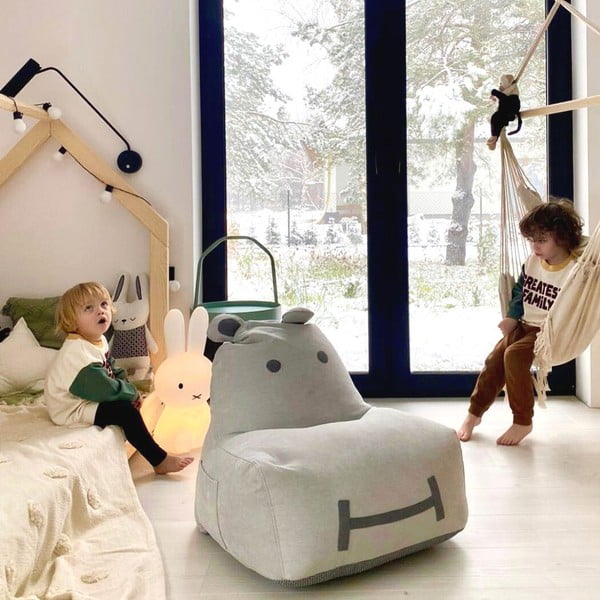Gaiši pelēks bērnu sēžammaiss Hippo – The Brooklyn Kids-image-3