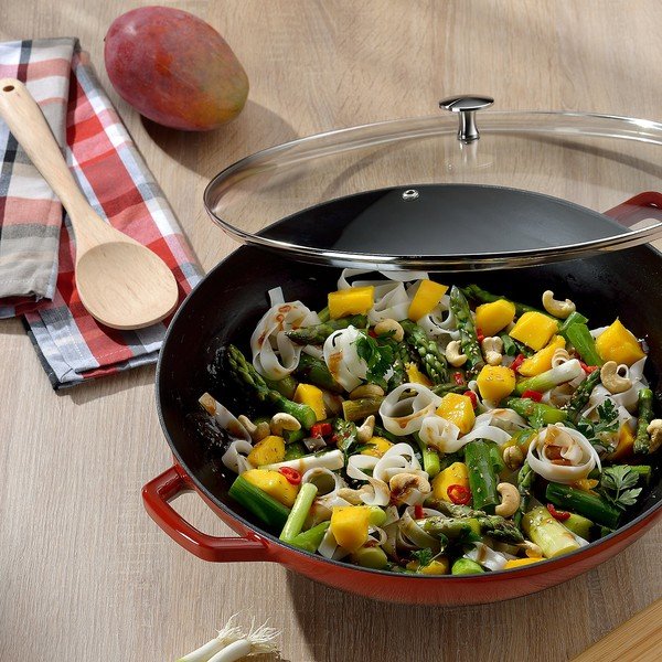 Sarkana čuguna WOK panna Kela Calido, ø 36 cm-image-1