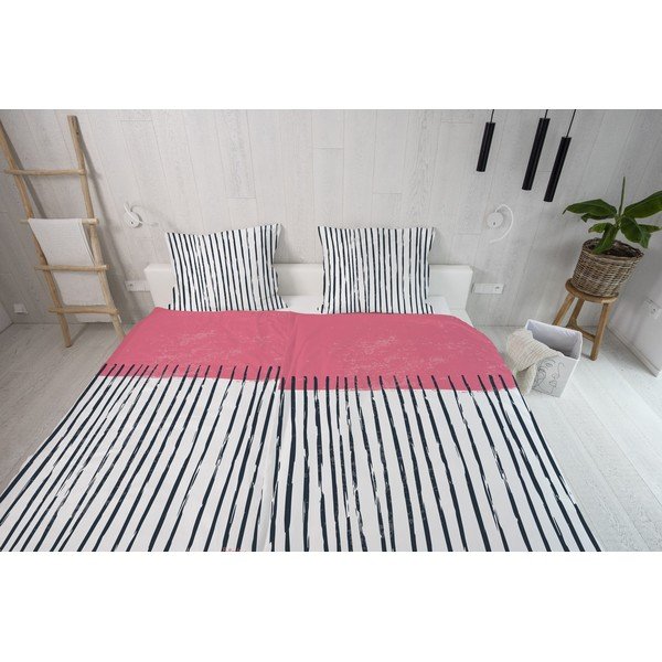 Vienguļamā gultas veļa no kokvilnas satīna 140x200 cm Black Stripes in Colors – Butter Kings-image-4