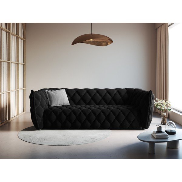Melns samta dīvāns 228 cm Flandrin – Interieurs 86-image-1