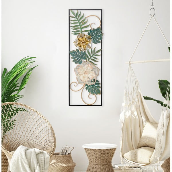 Mauro Ferretti Campur -A- metāla piekaramais dekors ar ziedu rakstu, 31 x 90 cm-image-1