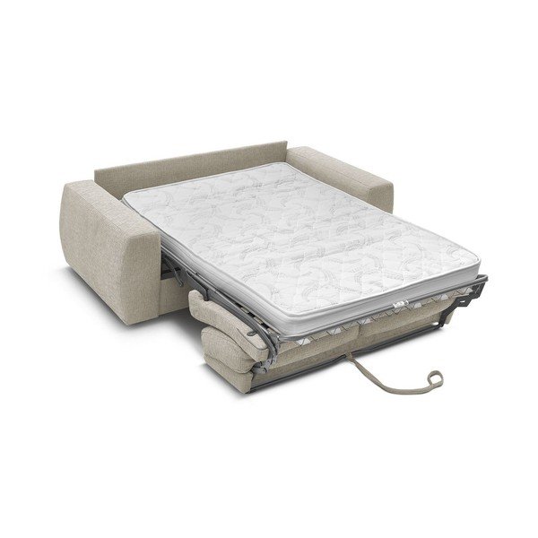 Bēšs dīvāns gulēšanai/salokāms no šenila auduma 220 cm Hugo – Bobochic Paris-image-4