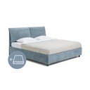 Zila polsterēta divvietīga gulta ar veļas kasti ar matraci un redelēm 180x200 cm Myra Pillow – Bonami Selection