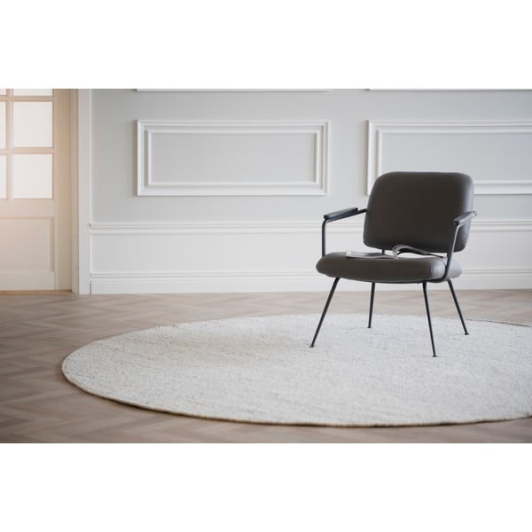 Gaiši pelēks apaļš vilnas paklājs ø 250 cm Auckland – Rowico-image-3