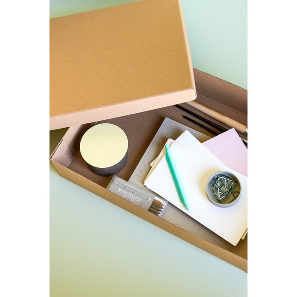 Dabīga toņa kartona uzglabāšanas kastes ar vāku (3 gab.) 44x31x10 cm Storeit – Hübsch-image-1