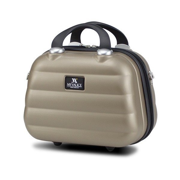 Sieviešu ceļojumu koferis zelta krāsā My Valice SMART BAG RESSNO Make Up & Hand Suitcase