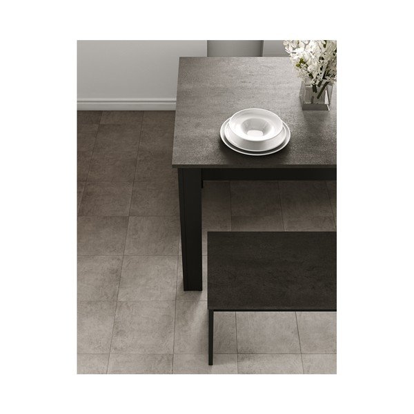 Melns pusdienu galda un 2 solu komplekts ar betona virsmu TemaHome Nice-image-4
