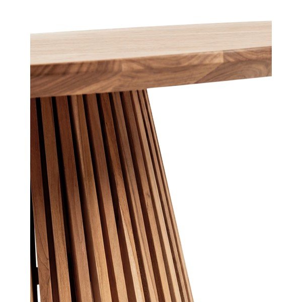Dabīga toņa tīkkoka masīvkoka apaļš ēdamgalds ø 90 cm Jeanette – Kave Home-image-2