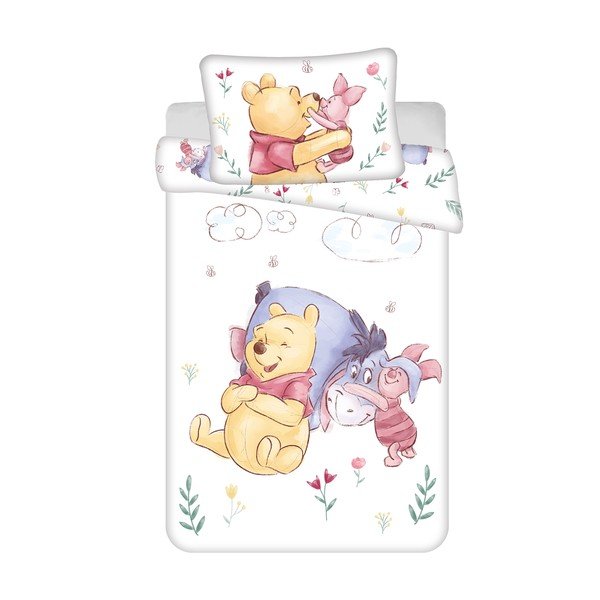 Kokvilnas bērnu gultas veļa bērnu gultiņai 100x135 cm Winnie the Pooh "Pooh Hugs" – Jerry Fabrics