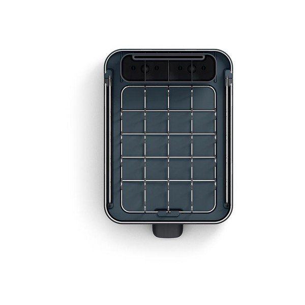 Melns plastmasas pielāgojams trauku žāvētājs 31x19 cm Extend Slim Steel – Joseph Joseph-image-3