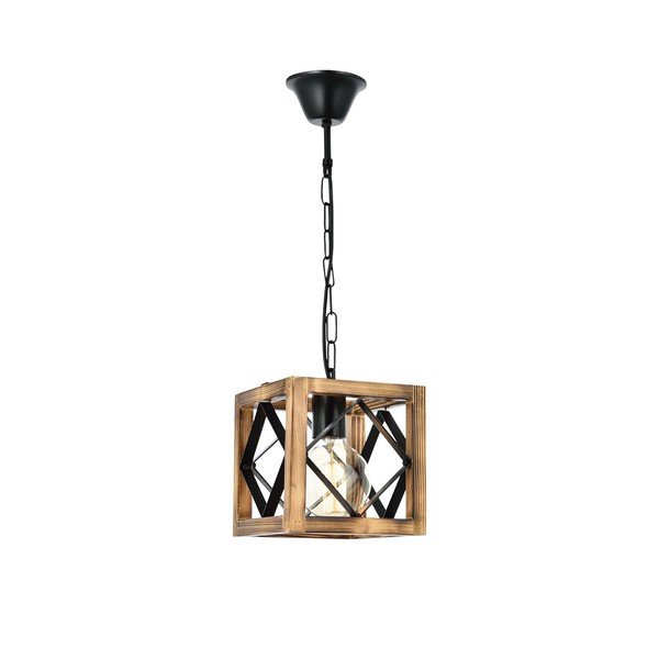 Griestu lampa no egles koka Zikzak Rustik