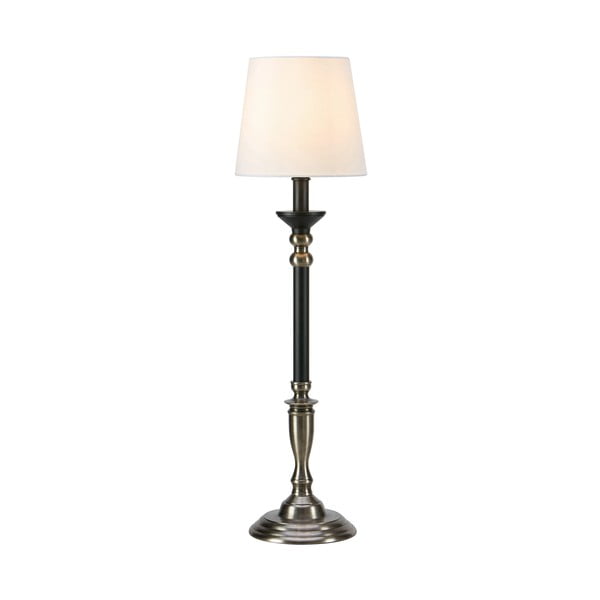 Melna/pelēka galda lampa ar auduma abažūru (augstums 73 cm) Gent – Markslöjd