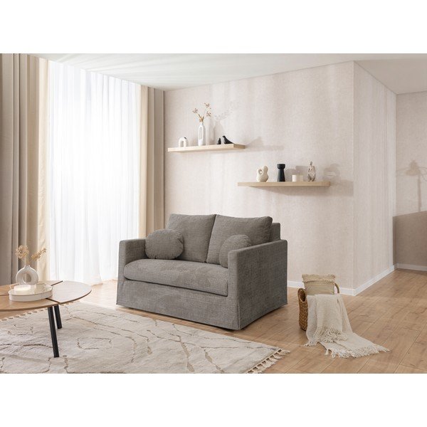Pelēks dīvāns 140 cm Paphos – Ropez-image-1