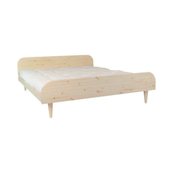 Divguļamā gulta no priedes koka ar matraci Karup Design Twist Comfort Mat Natural Clear Natural, 160 x 200 cm