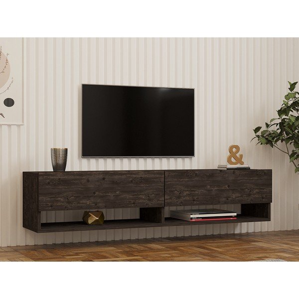 Antracīta pelēks TV galdiņš 141x31x30 cm Arges – Kalune Design-image-1