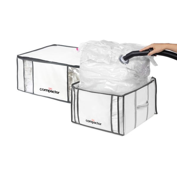 Vakuuma tekstila drēbju uzglabāšanas kaste ar stingrām malām (2 gab.) 65x45x27 cm Life – Compactor-image-3