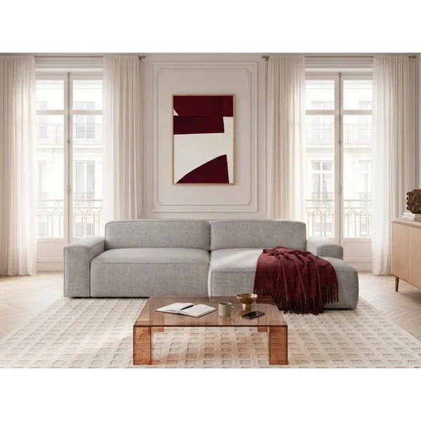 Pelēks salokāms/su elektriniu sėdynės reguliavimu stūra dīvāns (ar labo stūri) Abel – Bobochic Paris-image-1