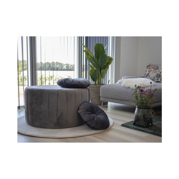 Pelēks spilvens ar samta pārvalku House Nordic Luso, ø 45 cm-image-1