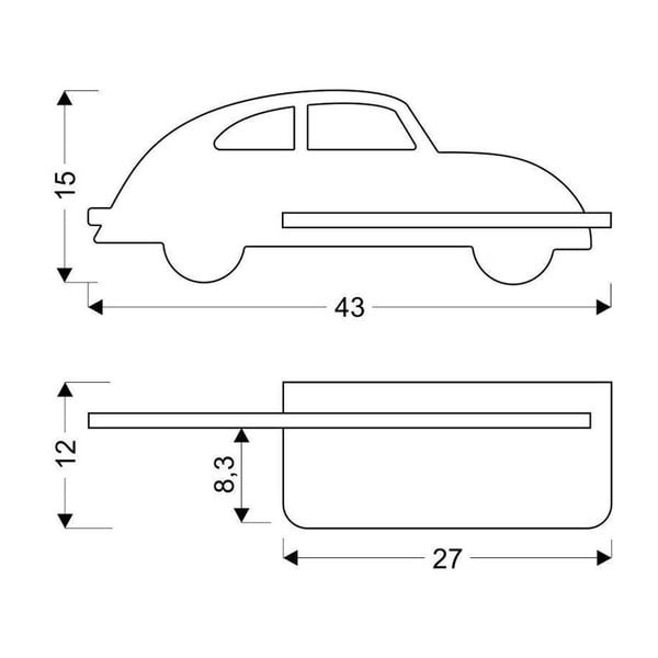 Pelēks bērnu gaismeklis Car – Candellux Lighting-image-3