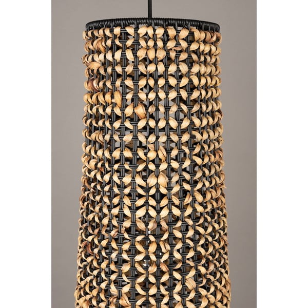 Melna/dabīga toņa piekaramā lampa ar ūdens hiacintes abažūru ø 20 cm Hyacint – Dutchbone-image-4