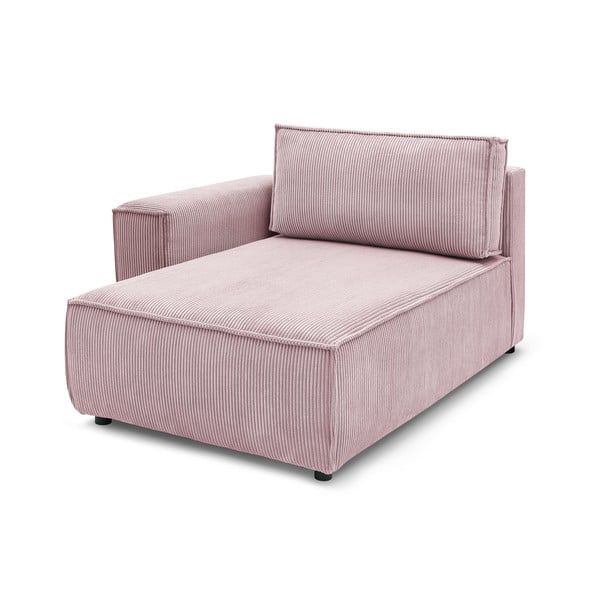 Gaiši rozā velveta modulārais dīvāns (ar kreiso stūri) Nihad modular – Bobochic Paris