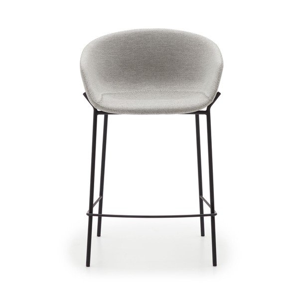 Gaiši pelēki bāra krēsli (2 gab.) (sēdekļa augstums 65 cm) Yvette – Kave Home-image-2