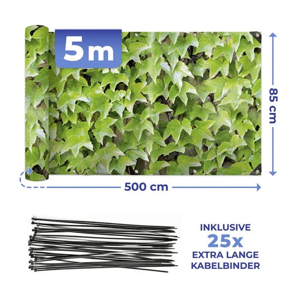 Zaļš plastmasas balkona aizslietnis 500x85 cm Wilder Wein – Maximex-image-3