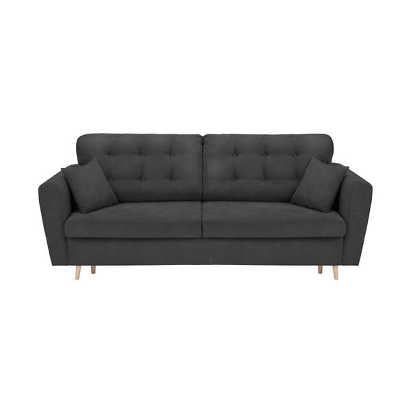 Tumši pelēks trīsvietīgs dīvāns ar glabāšanas vietu Cosmopolitan Design Grenoble