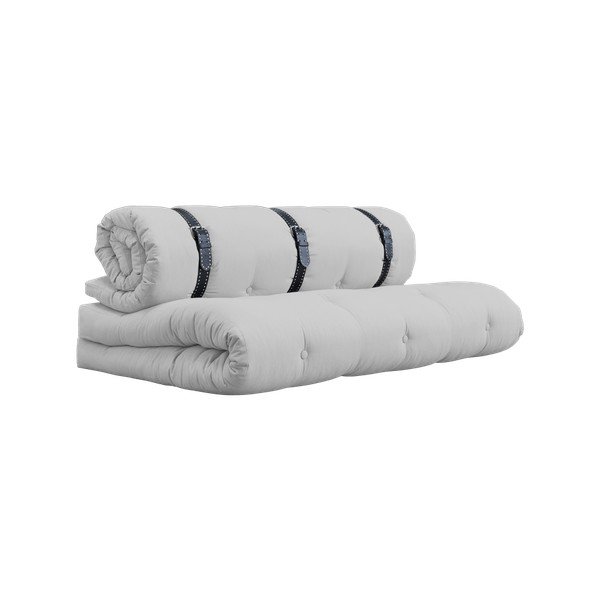 Maināms dīvāns ar baltām stepētām ādas siksnām Karup Buckle Up Light Grey-image-4