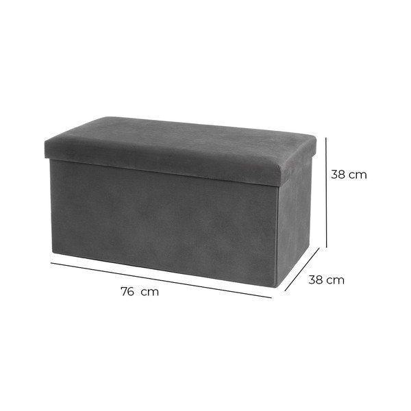 Tumši pelēks samta pufs Estela – Casa Selección-image-3